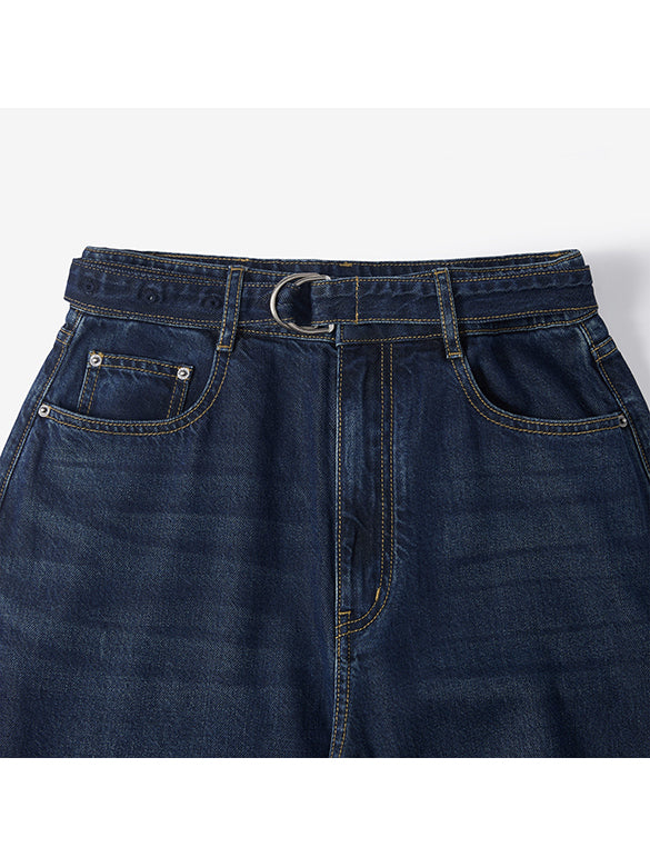 Belted Denin Pants