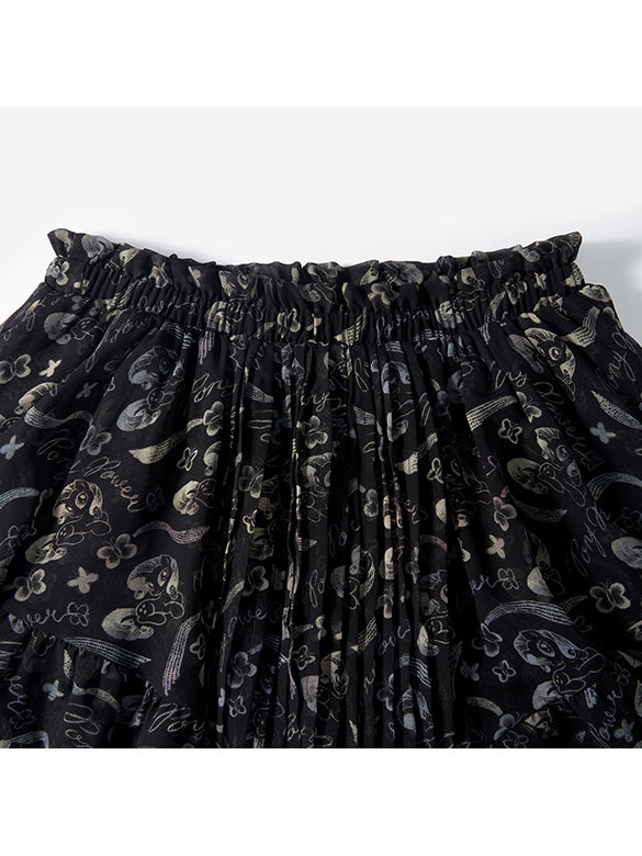 Printed Chiffon Skirt