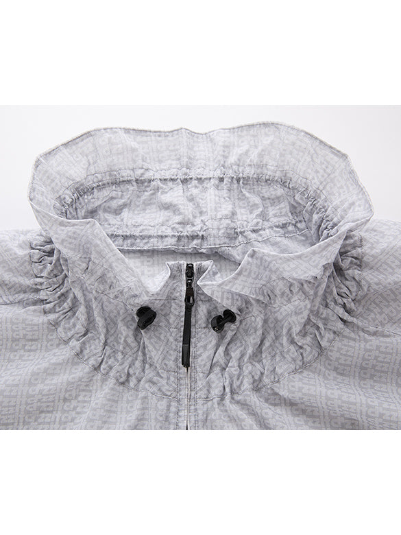 Monogram Pattern Sheer Blouson