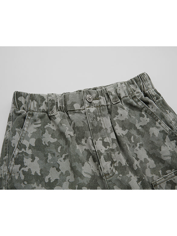 Camouflage Denim Cargo Pants