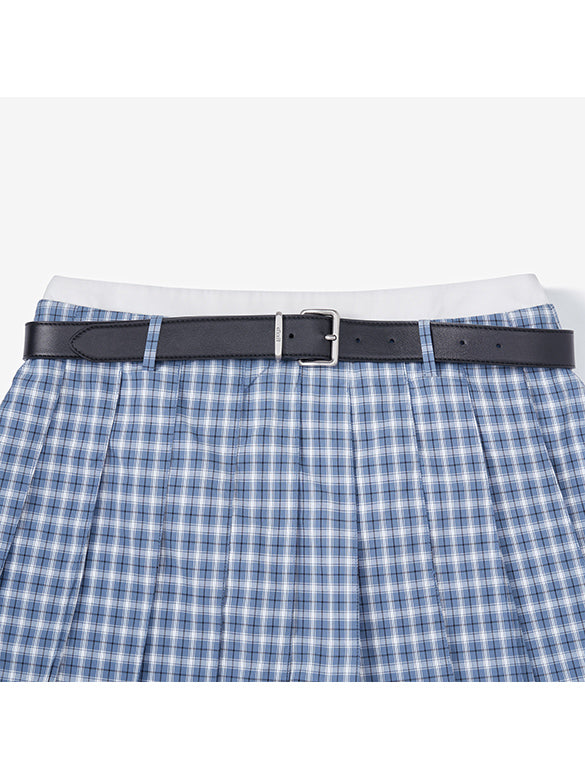 Plaid Belted Skirt