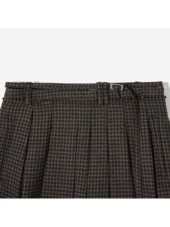 Plaid Tweed Tuck Skirt