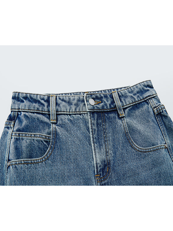 Clear Beads Denim Pants