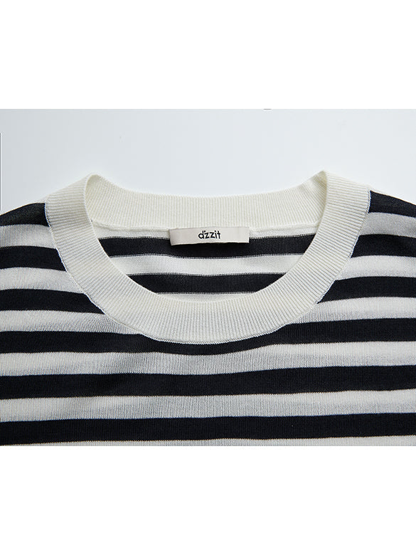Printed Beads Stripe Knit