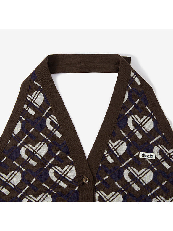 Monogram Halter-neck Knit Top