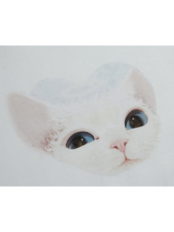 Cat Printed Long-sleeves T-shirt