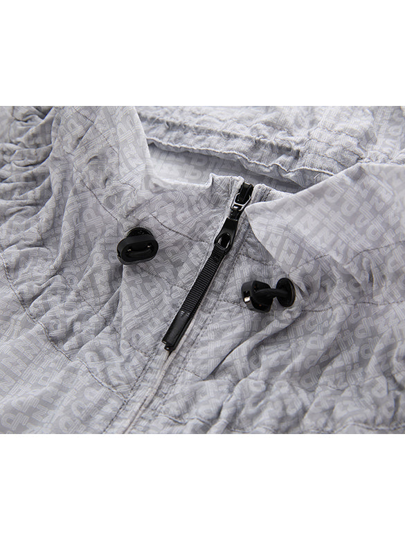 Monogram Pattern Sheer Blouson