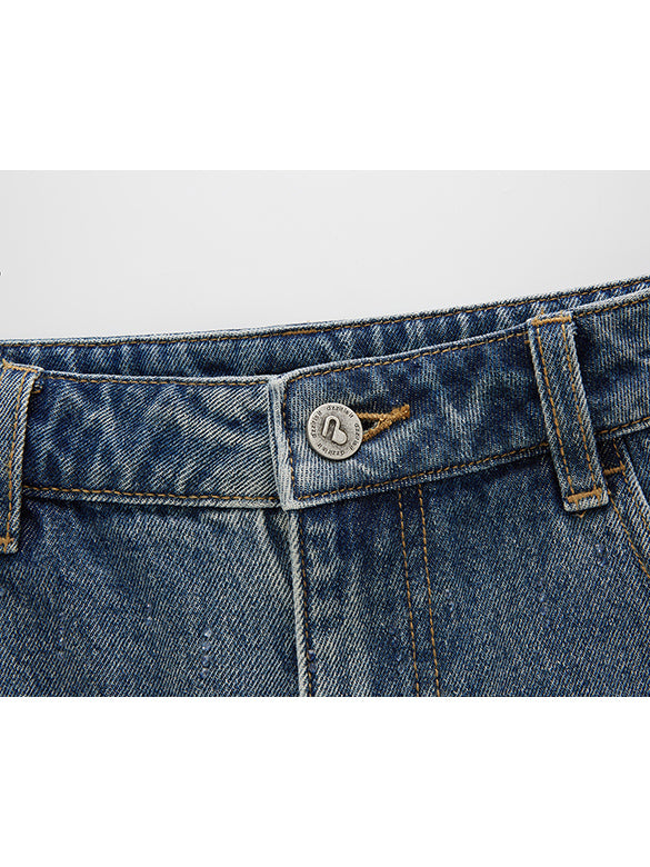 Clear Beads Denim Pants