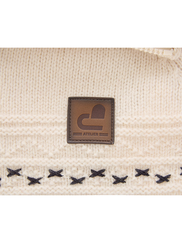 Argyle Zipper Knit Cardigan