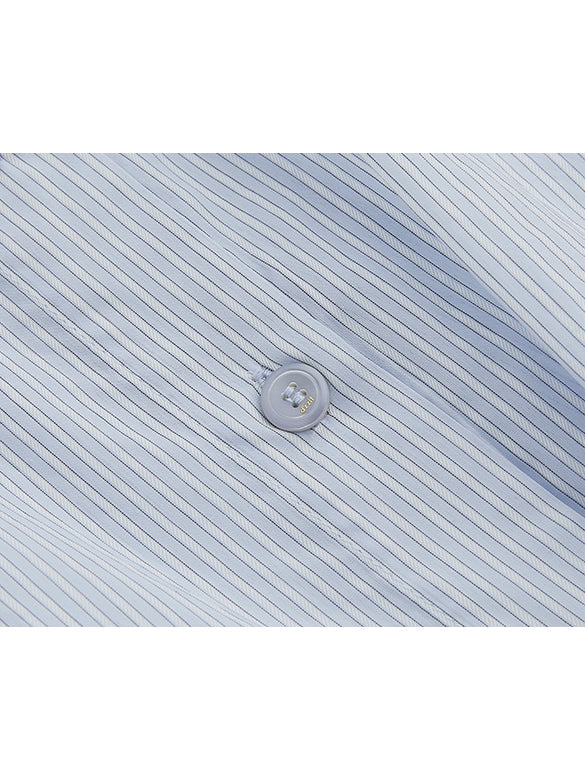 Waist Aperture Drape Stripe Shirt