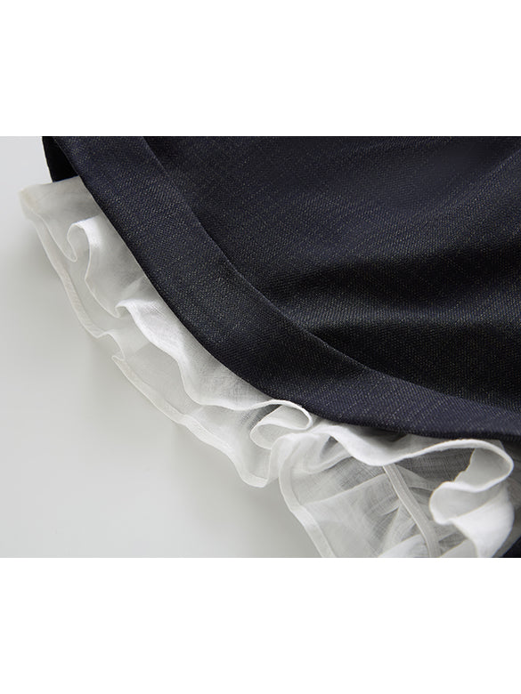 Frill Petti Pants Layered Plaid Short Pants