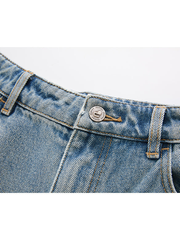 Beads Fringe Design Denim Pants