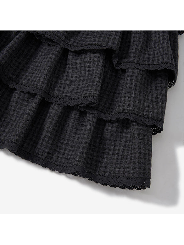 Lace Piping Frill Skirt