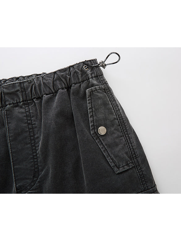 Black Denim Cargo Pants