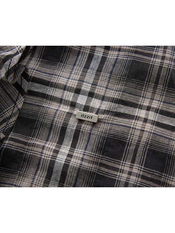 Plaid frill Blouse
