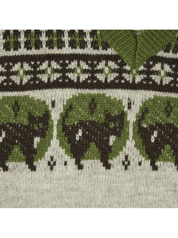 Cat Design Knit Vest