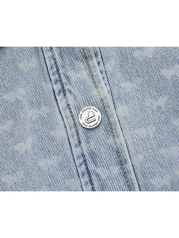Butterfly Pattern Denim Shirt