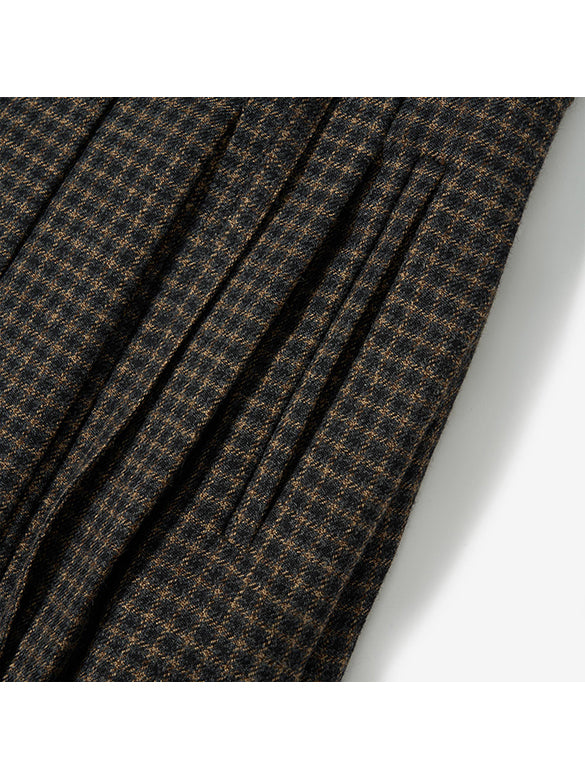 Plaid Tweed Tuck Skirt
