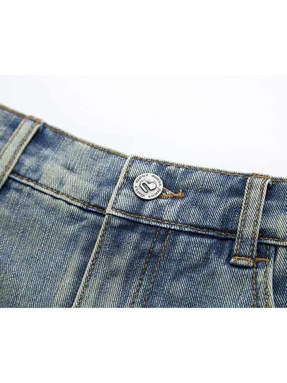 Seal Style Denim Short Pants