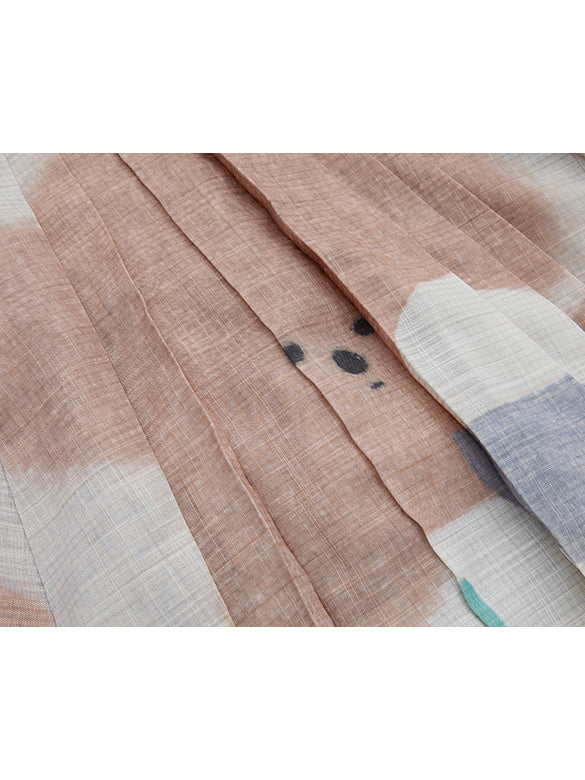 Character Printed Pleats Skirt