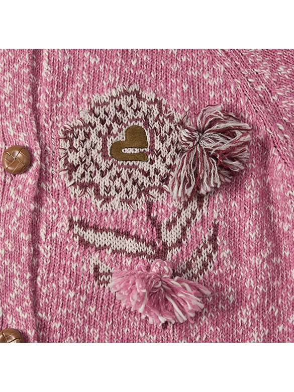 Flower Motif Knit Cardigan
