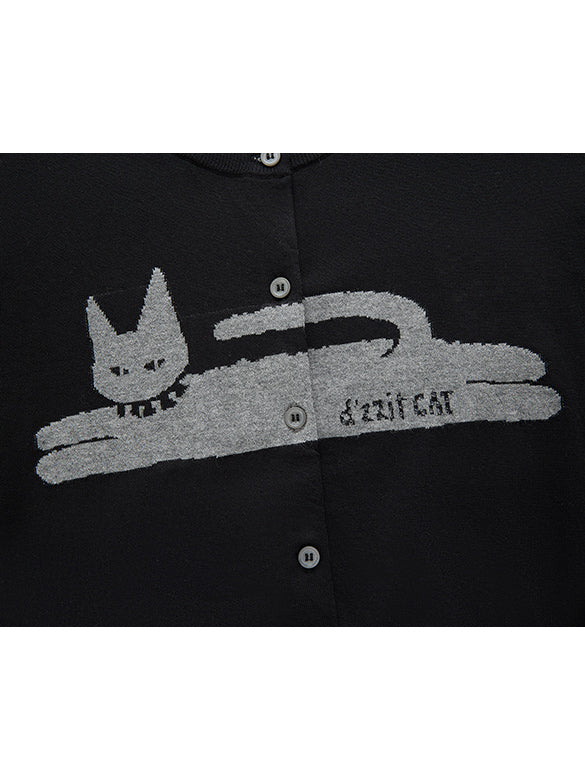 Cat Beads Knit Cardigan