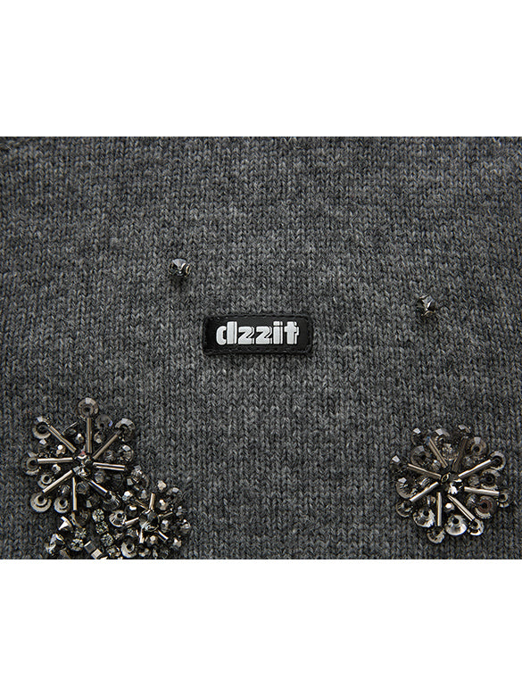 Beads Design Knit Cardigan