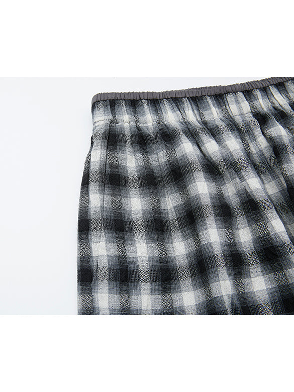 Plaid Wrinkle Easy Pants