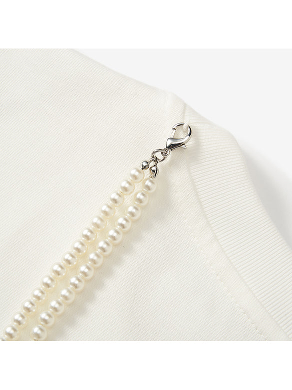 Pearl Neckless Combination T-shirt