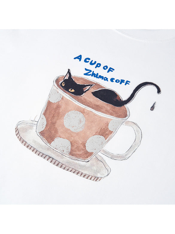 Cat Printed Beads T-shirt