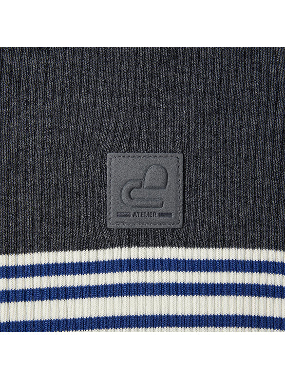 Line Design Retro Polo Knit Cardigan
