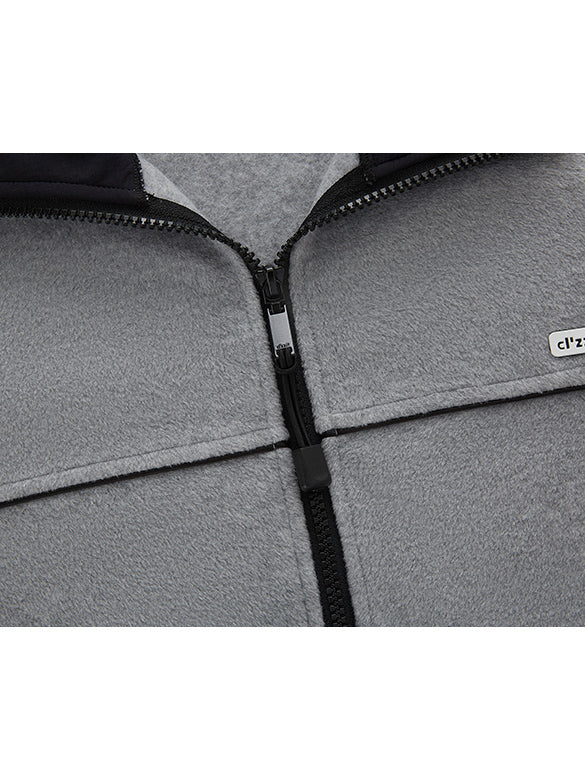 Bi-color Line Zipper Fleece Outer