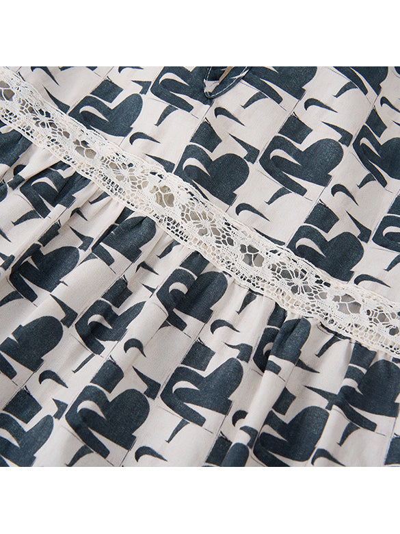 Monogram Printed Blouse