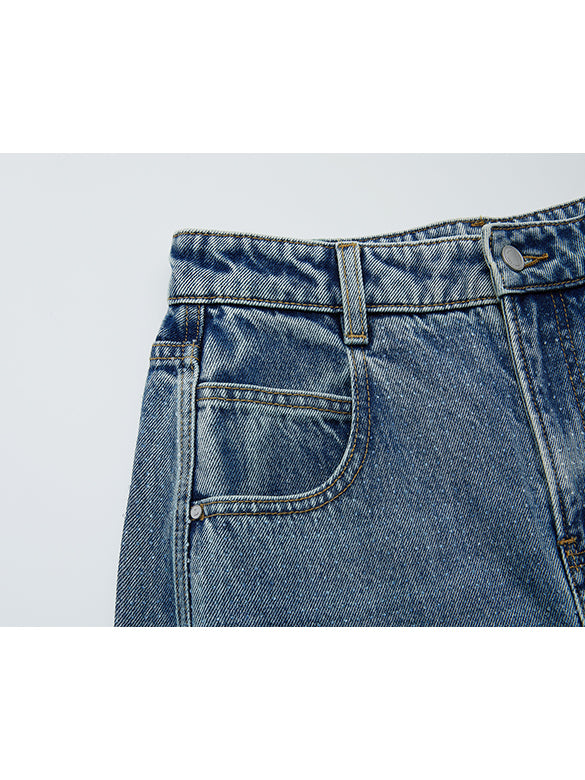 Clear Beads Denim Pants
