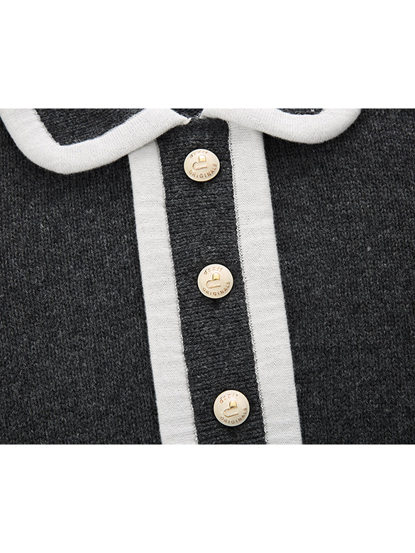 Bi-color Piping Polo Knit