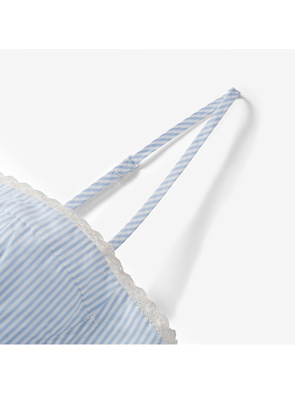 Lace Piping Stripe Bustier