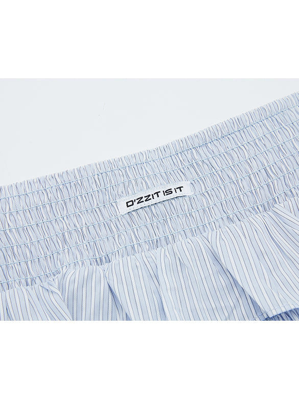 Pin-stripe Frill Tiered Skirt