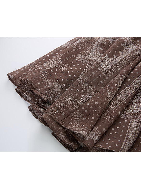 Geometric Printed Chiffon Skirt