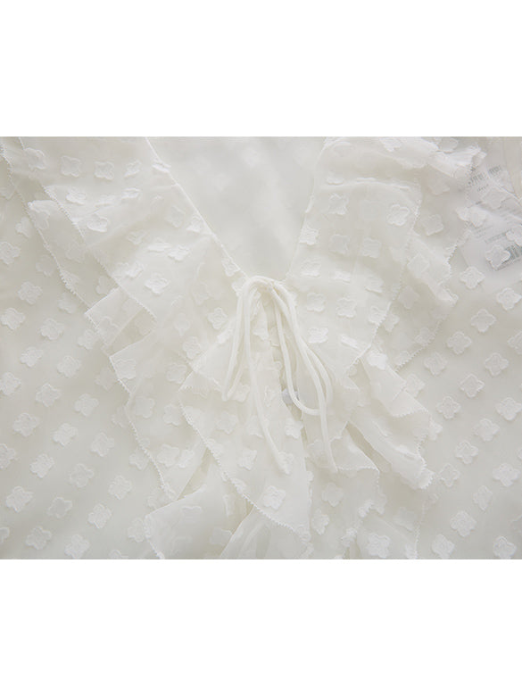 Flower Dot Frill blouse