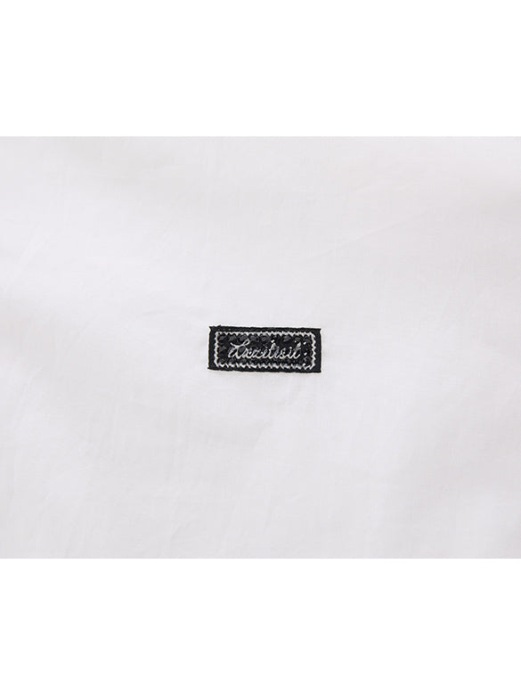 Lace Combination Sleeves Shirt