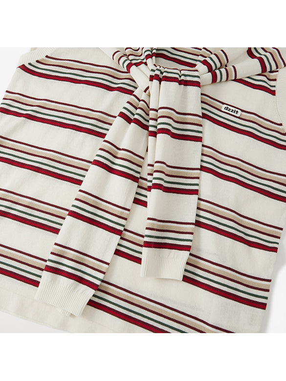 Retro Color Stripe Ensembles Knit
