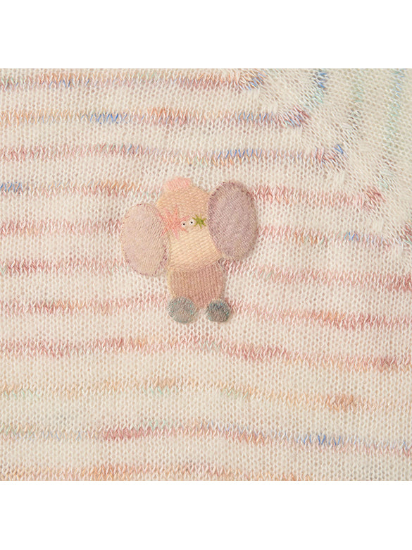 Gradation Color Stripe Knit Top