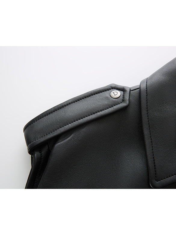 Leather Sleeveless Jacket