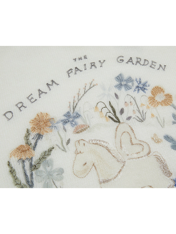 Unicorn Embroidery & Sequins Knit Top