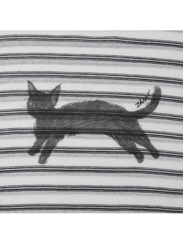 Stripe Cat Knit Top