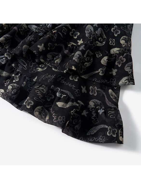 Printed Chiffon Skirt