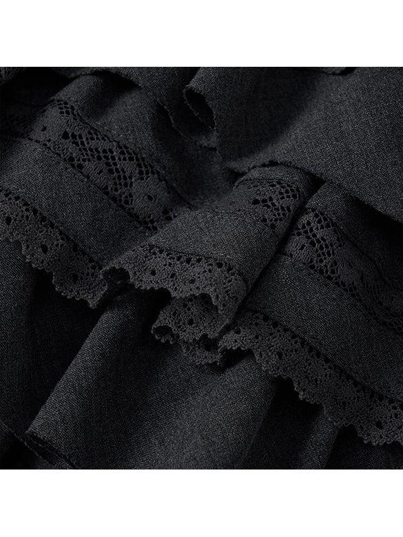 Lace Combination Frill Skirt