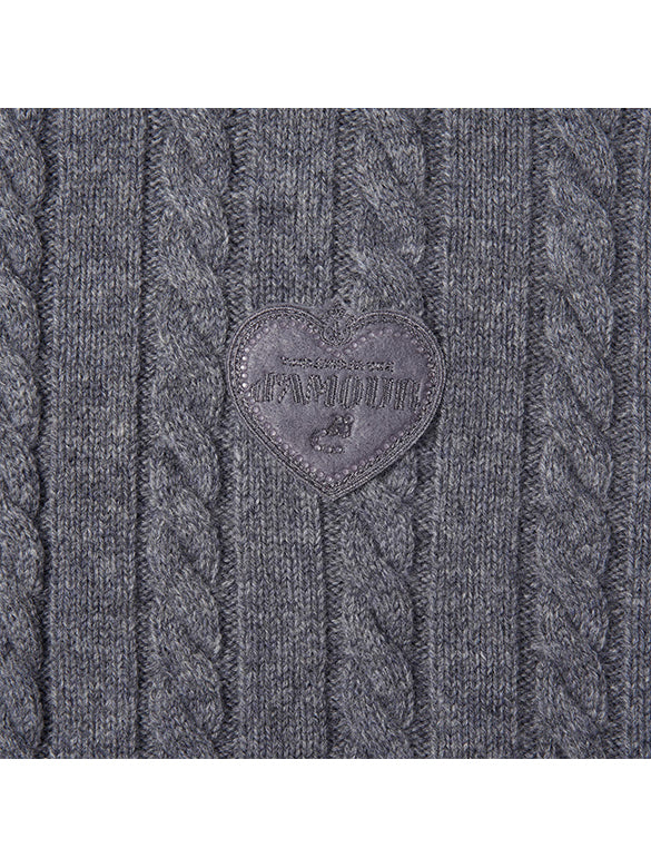 Bi-color Hem Zipper Knit Cardigan