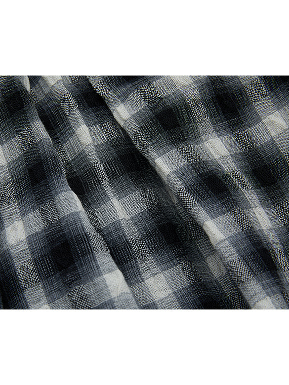 Plaid Wrinkle Easy Skirt