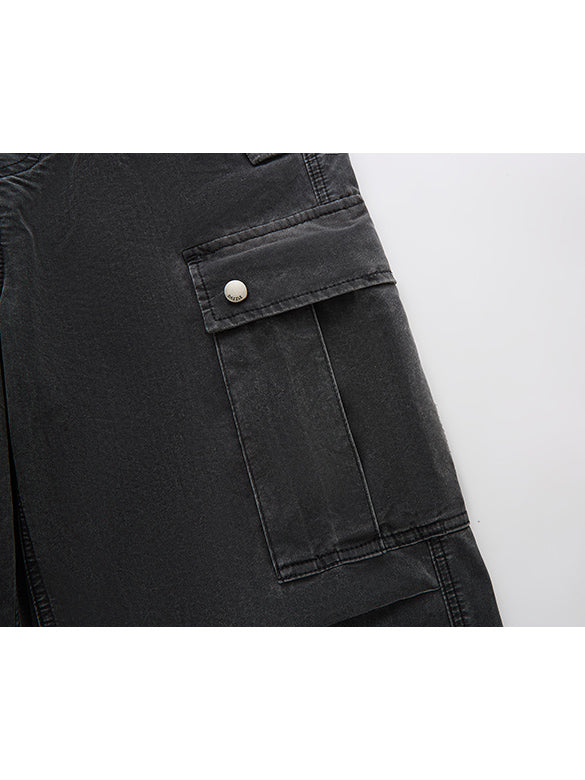 Black Denim Cargo Pants